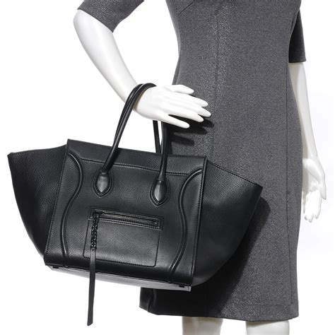 celine supple calfskin medium luggage phantom bag|More.